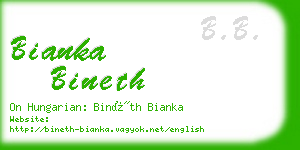 bianka bineth business card